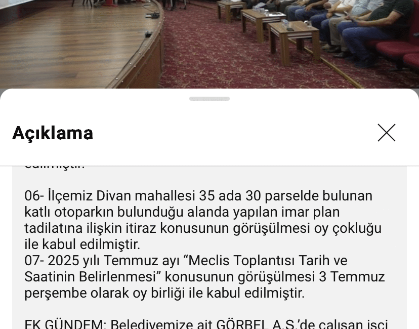 Gördes Belediyesi Haziran ayı meclis toplantısında, Kurban Bayramı öncesi belediyeye