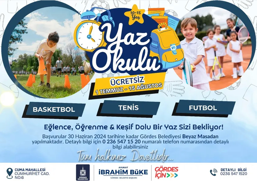 Gördes Belediyesi’nden çocuklara harika bir yaz müjdesi geldi! Yaz tatilini